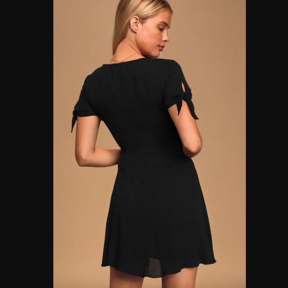 Lulus Kiss and Pastel Black Wrap Dress - Picture 3 of 10